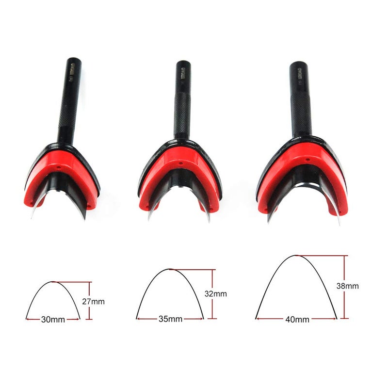 OWDEN Design 3Pcs. Leather Belt end Cutter Punch Set,Half-Round Shaped,Strap Punch Tool Set,3 Sizes Leather Tool. - Image 2